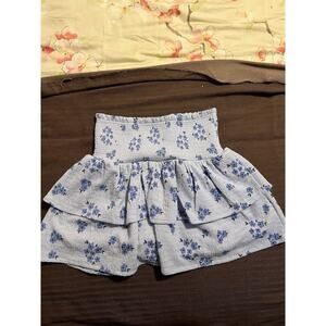 Jessica Simpson Girl's Ruffle Flared Skirt - Size 10 - Floral Blue